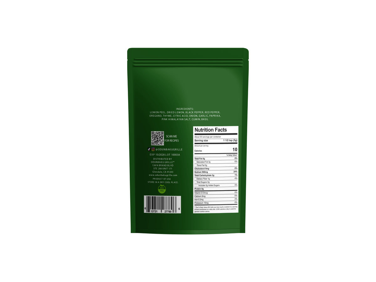 Odunbaku Grille™ Basil Lemon Pepper 6oz